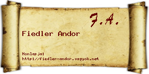 Fiedler Andor névjegykártya